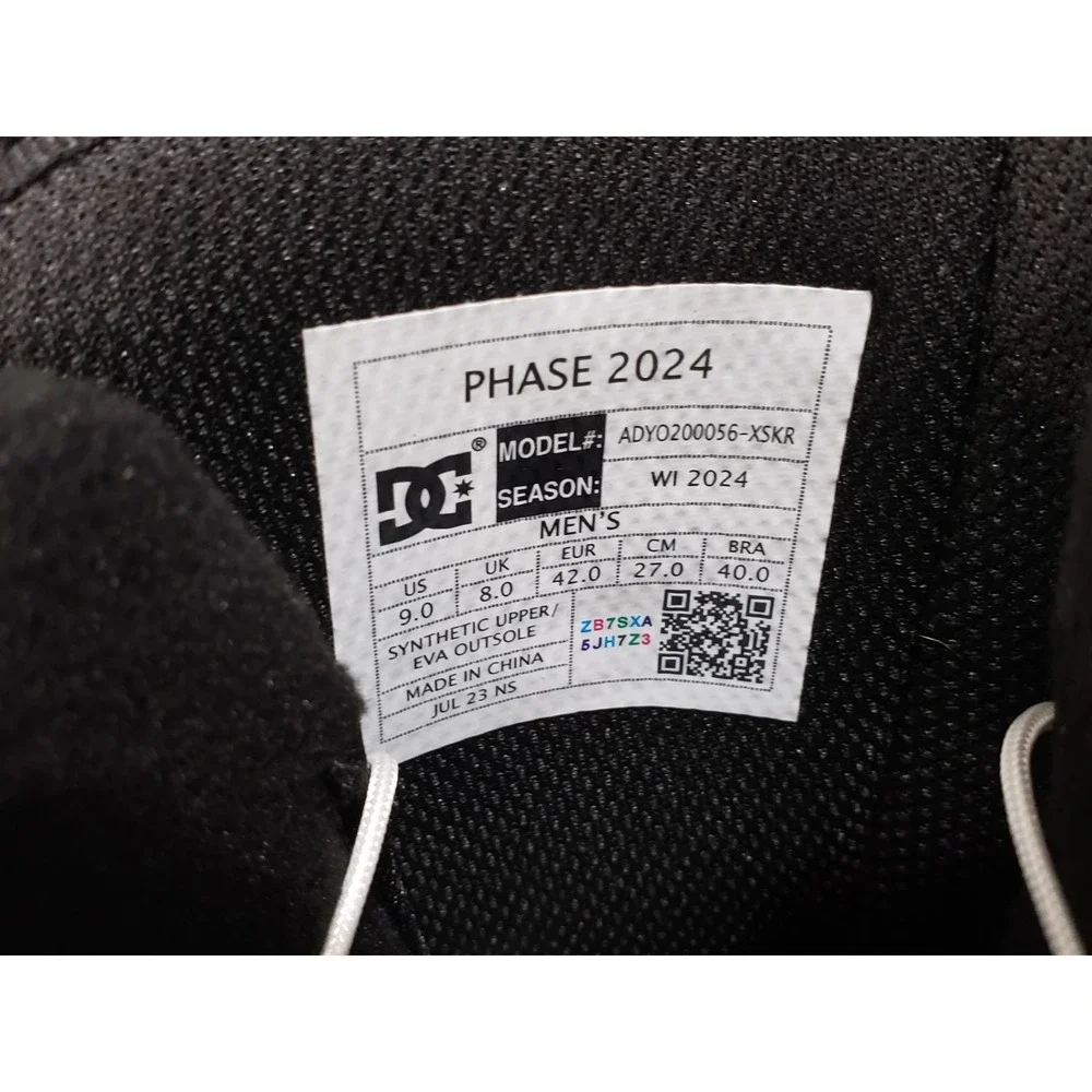 NEW SIZE 9 - DC Phase W24‎ (xSKR) 2024 - GRAY RED BLACK SNOWBOARDING BOOTS